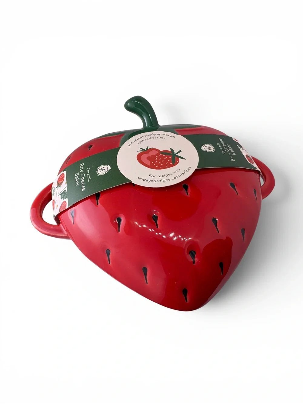 Strawberry Shaped Covered Brie Cheese Baking Dish